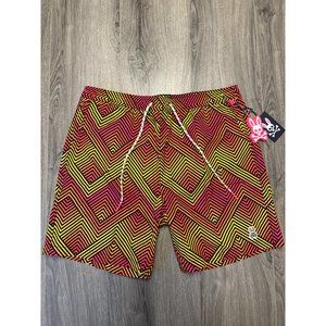 Psycho bunny mens Adrian chevron swim trunks